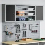 vidaXL 6-tlg. Werkzeugschrank-Set mit Stecktafel Wandmontage Schwarz