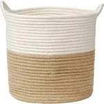 W&auml;schekorb Baumwolle Geflochten mit Griff 30x30cm Braun
