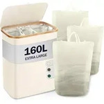 W&auml;schekorb Deckel 3 F&auml;cher W&auml;schesammler W&auml;sches&auml;cke Bambus 160L Beige