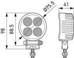 HELLA 1G0 357 111-002 LED-Arbeitsscheinwerfer - Valuefit TR1700 - 12/24V - rund -