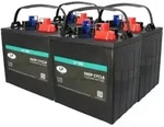 Akkusatz 24V 225Ah &ndash; 4x 6V Traktionsbatterie f&uuml;r Hebeb&uuml;hne/Arbeitsb&uuml;hne