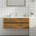 vidaXL Waschbeckenschrank R&auml;uchereiche 100x38,5x45 cm Holzwerkstoff