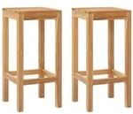 vidaXL Barhocker 2 pcs Braun Massivholz Teak