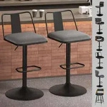 ALFORDSON Barhocker Set aus 2 St&uuml;ck, H&ouml;henverstellbare K&uuml;chenhocker mit