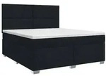 vidaXL Boxspringbett mit Matratze Schwarz 160 x 200 cm Stoff