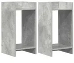 vidaXL Pflanzenst&auml;nder 2 pcs Betongrau 30 x 30 x 60 cm Holzwerkstoff