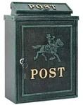 vidaXL Wandmontierter Briefkasten Gr&uuml;n 29 x 13 x 41 cm Gussaluminium