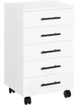 Rollcontainer 5 Schubladen Aktenschrank B&uuml;rocontainer Wei&szlig;