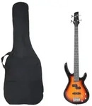 "vidaXL E-Bass f&uuml;r Anf&auml;nger mit Tasche Braun und Schwarz 4/4 46""