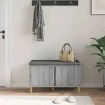 vidaXL Flurbank mit Kissen mit Speicher Graues Sonoma 80 x 38 x 46 cm