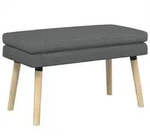 vidaXL Doppellagige Bank Dunkelgrau 80 x 40 x 47 cm Stoff