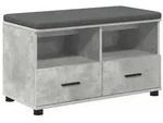 vidaXL Flurbank mit Kissen mit Schubladen Betongrau 80 x 38 x 46 cm