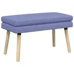 vidaXL Doppellagige Bank Jeans blau 80 x 40 x 47 cm Stoff
