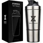Eiwei&szlig; Shaker Edelstahl 800ml Protein Mix Bottle Fitness Sport Shake