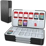 Aufbewahrungsbox Spielkarten Switch OLED Lite 72 Carbonfaser Schwarz