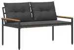 vidaXL Bank Outdoor 2 -Seater 116 x 67,5 x 72 cm Poly-Rattan