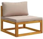 vidaXL Sofa-Mittelteil mit Kissen 100 % Polyester Solid-Acacia Natur