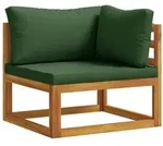 vidaXL Ecksofa mit Kissen 100 % Polyester Solid-Acacia Natur