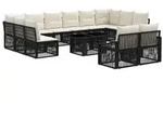 vidaXL Gartensofa-set 13 stk. Schwarz und Cremewei&szlig; Poly-Rattan