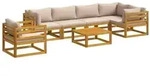vidaXL Sofa-Set 7 stk. Natur Massivholz Akazie