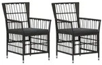 vidaXL Gartenst&uuml;hle 2 stk. Schwarz PE Rattan, Stahl und Polyesterstoff