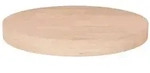 vidaXL Runde Tischplatte &Oslash;50x4 cm Unbehandeltes Massivholz Eiche