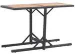 vidaXL Gartentisch Schwarz Massivholz Akazie und Poly Rattan