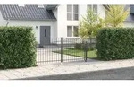 vidaXL Gartentor mit Spear-Top Grau 150x400 cm Stahl
