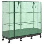 vidaXL Gartenplanter mit Gew&auml;chshausabdeckung und R&auml;dern 3 Stk. Braun