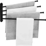 Handtuchhalter Schwenkbar Edelstahl Wandmontage 4 Armig 50CM Schwarz