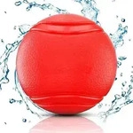 Intirilife Hunde Gummiball 7cm in KNALL ROT &ndash; Hundeball Haustier Spielzeug...