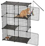 VEVOR Katzenk&auml;fig Katzengehege 3-Stock Katzenauslauf 71,1x35,5x104,1cm,