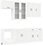vidaXL Schrankset mit Schubladen mit Regal 8 pcs Wei&szlig; Holzwerkstoff