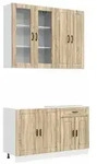 vidaXL K&uuml;cheneinheit PORTO 4 pcs Sonoma-Eiche Holzwerkstoff