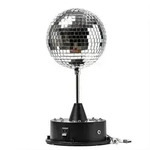 LED Spiegelkugel Discokugel 13cm mit Standfu&szlig; bunte LED Batterie u. USB Betrieb