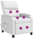 vidaXL Massage Relaxsessel Wei&szlig; Kunstleder