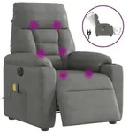 vidaXL Massagesessel Elektrisch Dunkelgrau Mikrofasergewebe