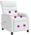 vidaXL Massage Relaxsessel Wei&szlig; Kunstleder