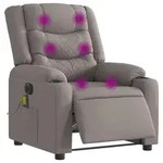vidaXL Massagesessel Elektrisch Taupe Stoff
