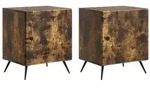 vidaXL Nachttisch 2 pcs Ger&auml;ucherte Eiche 43 x 34,5 x 50 cm