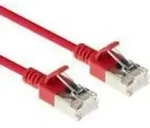 ACT Red 5 meter LSZH U/FTP CAT6A datacenter slimline patch cable snagless with RJ45
