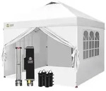 CROWN SHADES Faltpavillon 3x3m wasserdicht UV50+ 4 Seitenteile Wei&szlig;