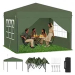 LZQ Premium Pop-Up Pavillon 3&times;3 m mit One-Touch Lift, Faltpavillon...