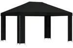 vidaXL Pavillon 4 x 3 m Schwarz Polyester und Stahl 190