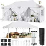 Pavillon 3x6, 290-300-310CM Hoch, Faltpavillon 3x6 Wasserdicht Stabil, UV...