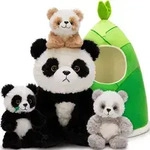 MorisMos 4 st&uuml;cke Panda Kuscheltier im Bambus Tasche, gro&szlig; riesen Panda...