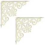 vidaXL Wandregalhalterungen 2 stk. Antik Wei&szlig; 24 x 24 x 3,5 cm Stahl