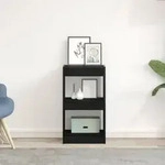 vidaXL B&uuml;cherregal/Raumteiler Schwarz Eiche 40x30x71,5 cm