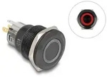Delock Druckschalter zum Einbau schwarz 22 mm 12 V 5 x L&ouml;tanschluss LED rot...