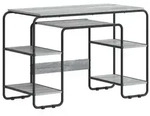 vidaXL Schreibtisch mit Stauraum Sonoma-Grau 113,5 x 52 x 75,5 cm